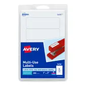 Avery® Removable Labels, 5436, Rectangle, 1"" x 3"", White, Pack Of 250