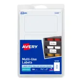 Avery® Removable Labels, 5440, Rectangle, 1-1/2"" x 3"", White, Pack Of 150
