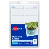 Avery® Removable Labels, 5422, Rectangle, 1/2"" x 1-3/4"", White, Pack Of 840 Labels