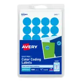Avery® Removable Color-Coding Labels, 5461, Round, 3/4"" Diameter, Light Blue, Pack Of 1,008