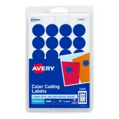 Avery® Removable Color-Coding Labels, 5469, Round, 3/4"" Diameter, Dark Blue, Pack Of 1,008