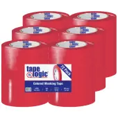 Tape Logic® Color Masking Tape, 3"" Core, 0.5"" x 180', Red, Case Of 72