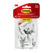Command® Small Wire Toggle Hooks, 28 Hooks, 32 White Adhesive Strips, Damage Free Hanging Picture Hangers, No Tools Wall Hanging Strips