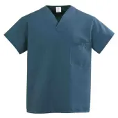 Medline ComfortEase™ Unisex 1-Pocket Reversible Scrub Top, 3X, Caribbean Blue