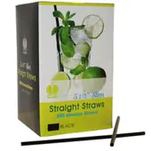 Goldmax Slim Plastic Sip 'n Stir Sticks, 5 1/4"", Black, Pack Of 10,000