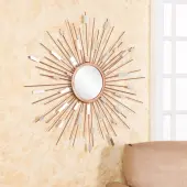 SEI Furniture Starburst Mirrored Wall Sculpture, 36"" x 1 1/4"", Gold
