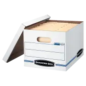 Bankers Box® Stor/File™ Boxes With Lift-Off Lids, Letter/Legal Size, 12 1/2"" x 16 5/16"" x 10 1/2"", White, 4/Carton