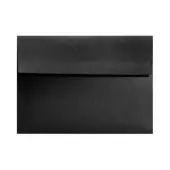 LUX Invitation Envelopes, A2, Gummed Seal, Black Satin, Pack Of 500