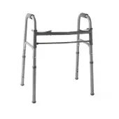 Medline Junior Adjustable Aluminum/Steel 2-Button Folding Walker, 25"" - 32""H