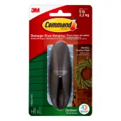 Command Outdoor Designer Removable Metal Hook, Large, Bronze
