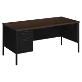 HON® Metro Classic 66""W Left-Pedestal Computer Desk, Mocha/Black