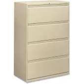 HON® 800 36""W x 19-1/4""D Lateral 4-Drawer File Cabinet With Lock, Putty