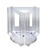 Azar Displays Revolving Brochure Holder, 3-Pocket, Acrylic, 11""H x 13""W x 6""D, Clear