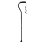 Medline Adjustable Aluminum Offset-Handle Cane, 29"" - 38"", Houndstooth