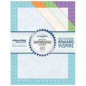 Geographics Fashion Certificates, 8-1/2"" x 11"", Assorted Colors, Pack Of 40