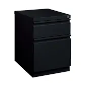 WorkPro® 19-7/8""D Vertical 2-Drawer Mobile Pedestal File Cabinet, Black