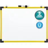 Quartet® Industrial Magnetic Dry-Erase Whiteboard, 36"" x 48"", Plastic Frame With Yellow Finish