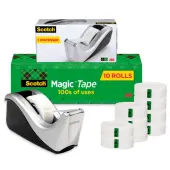 Scotch® Magic™ Tape with Dispenser, Invisible, 3/4 in. x 1000 in., 10 Tape Rolls, Back to School Supplies and College Essentials for Students