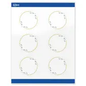 Avery® Print-To-The-Edge Labels & Sure Feed®, S00-DN4-PRWGP10, 3"" Round, Glossy White, Preprinted Green Floral & Gold Dots Design, Pack Of 60