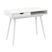 Bush Furniture Nora 40""W Writing Desk, Pure White, Standard Delivery
