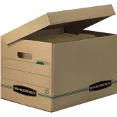 Bankers Box® Systematic™ Standard-Duty Storage Boxes, Letter/Legal Size, 10"" x 12"" x 15"", Kraft/Green, Case Of 12 - 12772