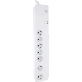 GE 7-Outlet Surge Protector, 3' Cord, White, 34768