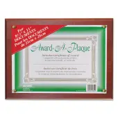 Golite nu-dell Woodgrain Award-A-Plaque - 13"" x 10.50"" Frame Size - Holds 11"" x 8.50"" Insert - Horizontal, Vertical - Mahogany - 1 Each