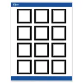 Avery® Print-To-The-Edge Labels & Sure Feed®, S00-DM2-PRWMP10, 2"" x 2"", Matte White, Preprinted Double Black Border Design, Pack Of 120