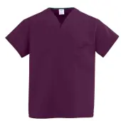 Medline ComfortEase™ 1-Pocket Reversible Unisex Scrub Top, Small, Wine