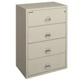 FireKing® UL 1-Hour 22-1/8""D Vertical 4-Drawer Fireproof File Cabinet, Metal, Parchment, White Glove Delivery