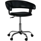 Powell Low-Back Faux Leather Gas-Lift Desk Chair, Black