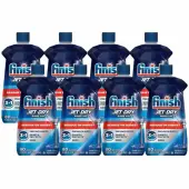 Finish Jet Dry Dishwasher Liquid Rinse Additive With Shine Boost, Original Scent, 8.45 Oz Bottle, Case Of 8