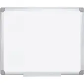 MasterVision® Earth Silver Easy Clean™ Non-Magnetic Melamine Dry-Erase Whiteboard, 24"" x 36"", 80% Recycled, Aluminum Frame With Silver Finish