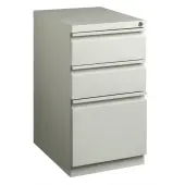 WorkPro® 20""D Vertical 3-Drawer Mobile Pedestal File Cabinet, Light Gray