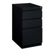 WorkPro® 20""D Vertical 3-Drawer Mobile Pedestal File Cabinet, Black