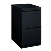 WorkPro 20""D Vertical 2-Drawer Letter-Size Mobile Pedestal File, Metal, Black