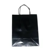 OfficeMax High-Gloss Paper Bags, 10""H x 8""W x 4 3/4""D, Black/White, Pack Of 125