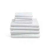 Medline Interblend Percale Flat Sheets, 66"" x 104"", White, Pack Of 12