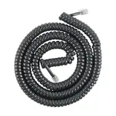 PowerGear Coiled Telephone Cord, 12', Black, 27639