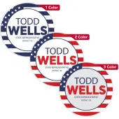 1, 2 Or 3 Color Custom Printed Labels And Stickers, Round/Circle, 4"", Box Of 250