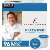 Emeril Big Easy Bold Coffee Keurig Single-Serve K-Cup Pods, Dark Roast, 24 Pods Per Pack, Case Of 4 Packs