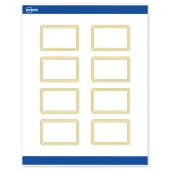 Avery® Print-To-The-Edge Labels With Sure Feed® Technology, S00-DHF-PRWMP10, Rectangle, 2"" x 3"", Matte White, Preprinted Multi-Lined Gold Border Desig