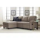 Serta® Copenhagen Reclining Sectional With Storage Chaise, Left, Warm Oatmeal/Espresso