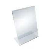 Azar Displays Acrylic L-Shaped Sign Holders, 8 1/2"" x 5 1/2"", Clear, Pack Of 10