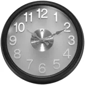 Infinity Instruments Round Wall Clock, 15"", Black/Gray