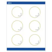 Avery® Print-To-The-Edge Labels & Sure Feed®, S00-DMR-PRWMP10, 3"" Round, Matte White, Preprinted Double Gold Border & Floral Design, Pack Of 60