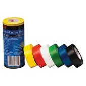 3M Vinyl Tape 764 Color-coding Pack - 21.87 yd x 0.94""x 5 mil Thickness - Multicolor - Rubber - 4 mil - Polyvinyl Chloride (PVC) Backing - 6 / Pack