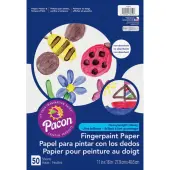 Pacon Fingerpaint Paper - 50 Sheets - 11"" x 16"" Sheet Size - White Paper - Non Absorbant, Bleed Resistant, Smear Resistant - 50 / Pack