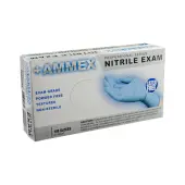 Ammex Professional Disposable Powder-Free Nitrile Exam-Grade Gloves, Small, Blue, Box Of 100 Gloves