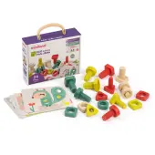 Miniland ECO Nuts & Bolts Building Blocks, Set Of 28 Blocks
